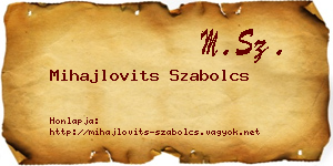 Mihajlovits Szabolcs névjegykártya