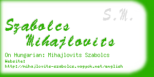 szabolcs mihajlovits business card